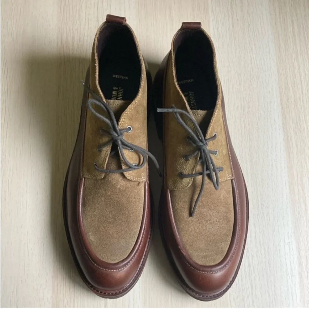 NWOT Johnston & Murphy 25-4080, Sanders Chukka, Leather & suede, Brown, size 9.5